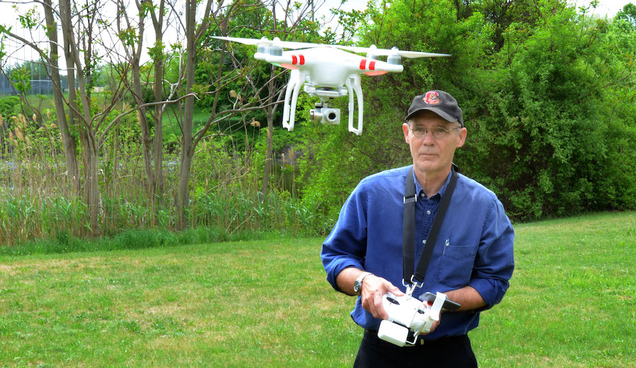 Vern Williams controlling a drone