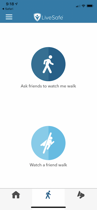 Image of LiveSafe's "Watch a Friend Walk" Tool