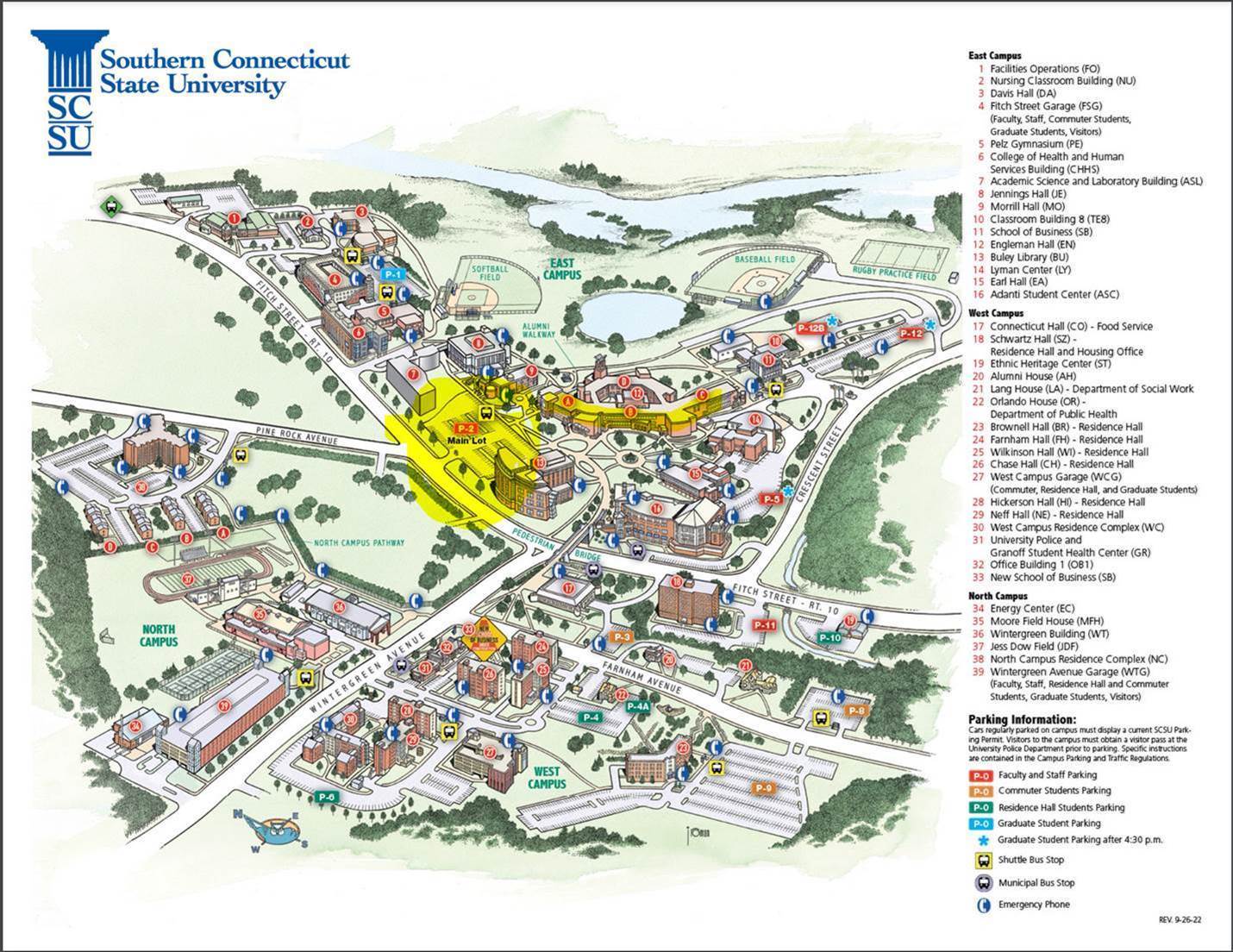 Campus Map with highlights