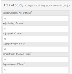 Screenshot of area of study bucket.