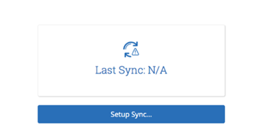 Screenshot of set up sync button.