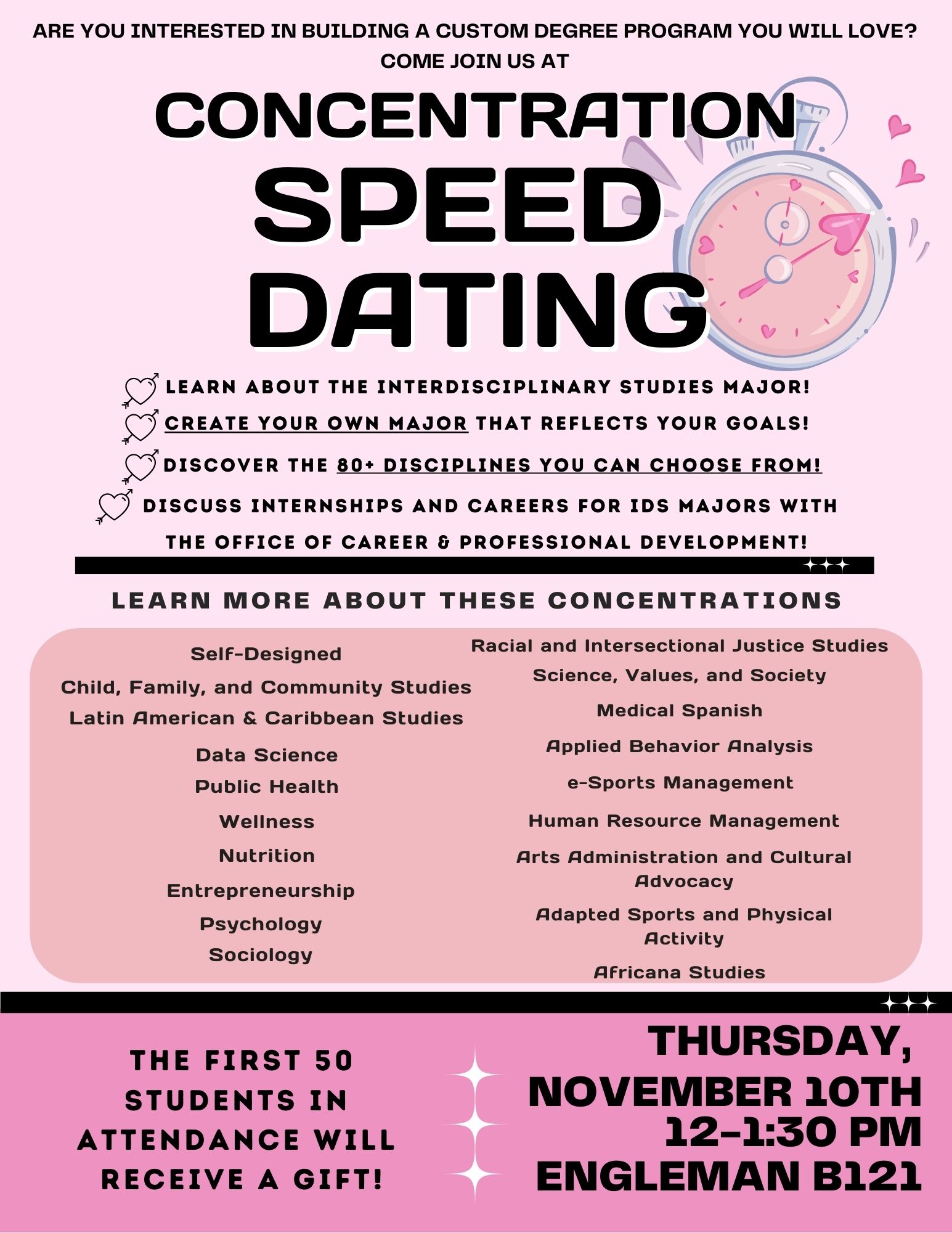 IDS Concentration Speed Dating Event Flyer
