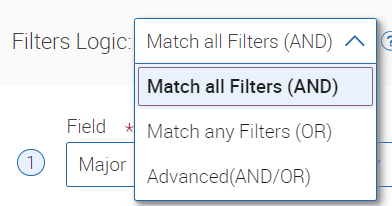 Screenshot of advanced filters.