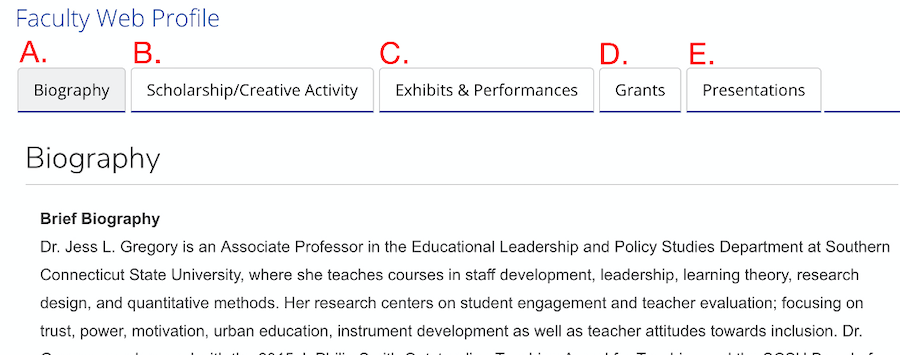 A screenshot of the Digital Measures site illustrating the step above