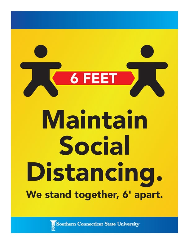 Maintain social distancing. We stand together, 6 feet apart