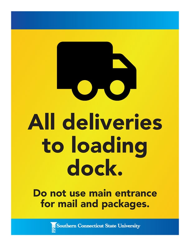 All deliveries to loading dock. Do not use main entrance for mail and packages.