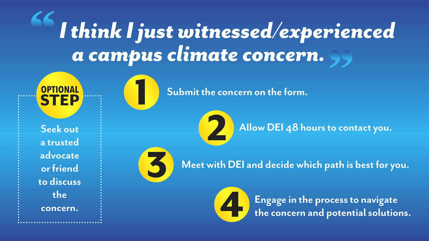 Steps and protocols for the Campus Climate Concern
