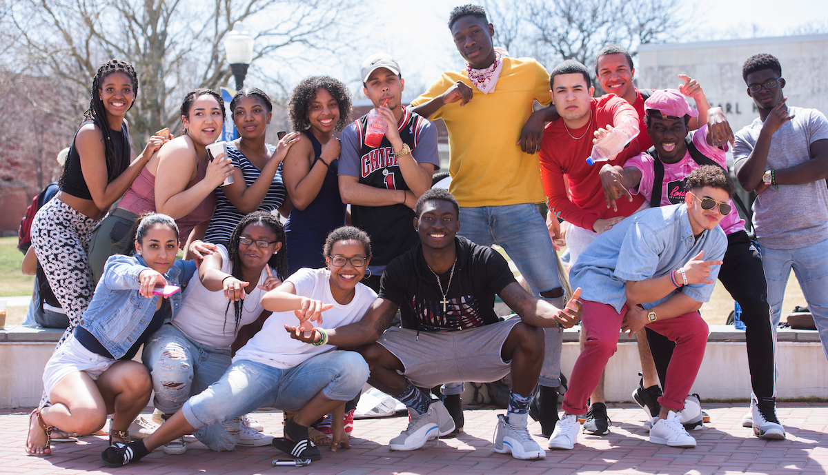 a large group of students