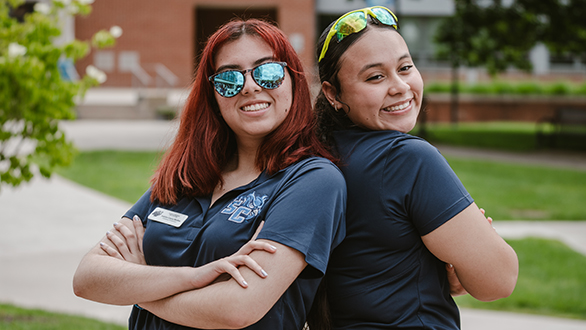 Two undergraduate student workers