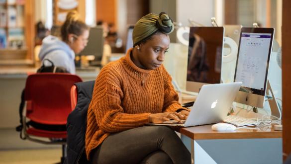 Student at computer