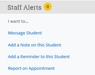 Screenshot of quick buttons under Staff Alerts.