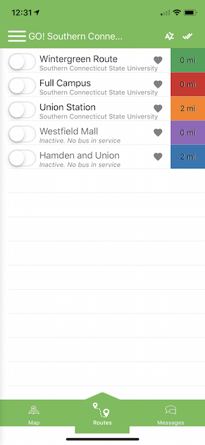 options to favorite certain routes