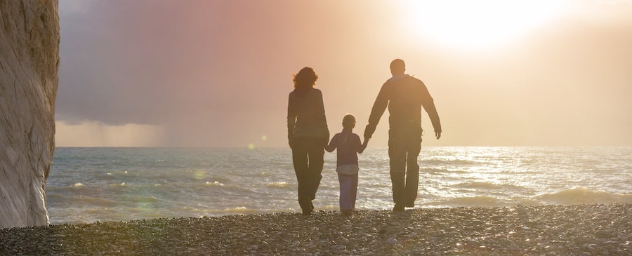 Family on the beach