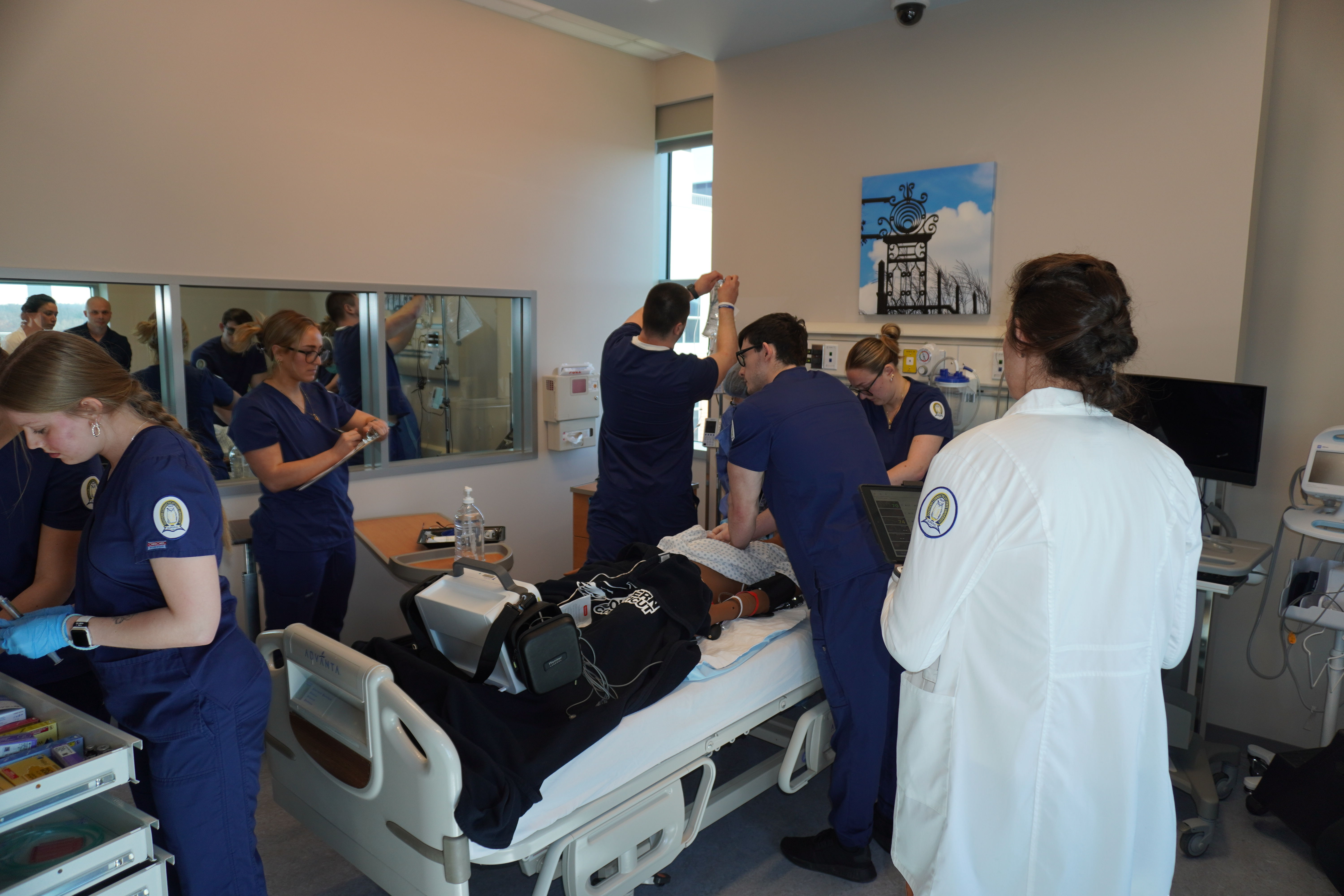 A group of SCSU nursing students during a simulation.